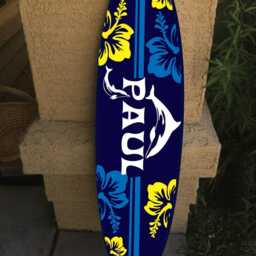 "Custom Surfboard Wall Hanging Hawaiian Beach Decor - 48"" X 12" - thumbnail 2
