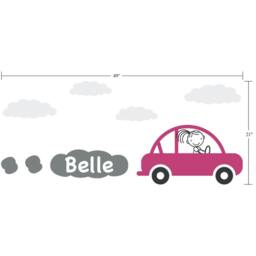 Personalized Car Wall Decal Girl's Name, Kids Room Decor - thumbnail 2
