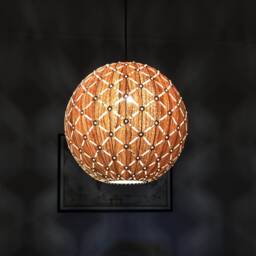Wood Pendant Light-Galaxy Ball Light-Walnut Veneer-Pendant Light-Chandelier-Lighting-Ceiling Light