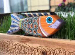 Wood Fish, Wall Hanging, Wood Decor, Wall Art, Wooden Decoration, Wooden Handpainted Home Decor - thumbnail 1