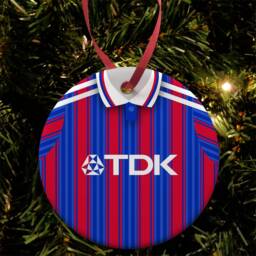 Crystal Palace 1996 Retro Home Shirt Kit Christmas Tree Decoration Bauble Flat Ceramic Great Gift