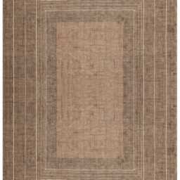 Handmade Thread Work Rug Large Area Brown Square Kitchen Kilim Cotton Living Room 8x8 10x10 12x12 Feet - thumbnail 2