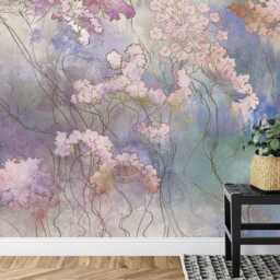Wildflower Mural, Painted Floral Wallpaper, Peel & Stick - thumbnail 3