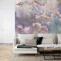 Wildflower Mural, Painted Floral Wallpaper, Peel & Stick - thumbnail 2