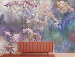 Wildflower Mural, Painted Floral Wallpaper, Peel & Stick