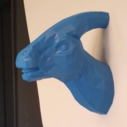 Diddy Dino Geometric Parasaurolophus Head - Dinosaur Wall Art 3D Printed - thumbnail 1