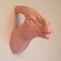 Diddy Dino Geometric Parasaurolophus Head - Dinosaur Wall Art 3D Printed - thumbnail 3