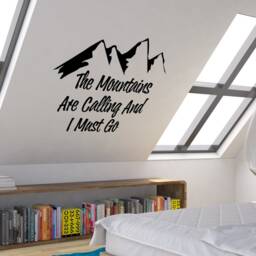 "Mountains Are Calling Wall Decal Outdoor Adventure Decor - 22""W X 23" - thumbnail 2