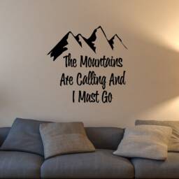 "Mountains Are Calling Wall Decal Outdoor Adventure Decor - 22""W X 23" - thumbnail 3