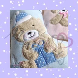 Personalised Teddy Bear Christmas Stocking. Baby's First Baby Pink Blue Xmas Stocking For Kids - thumbnail 3
