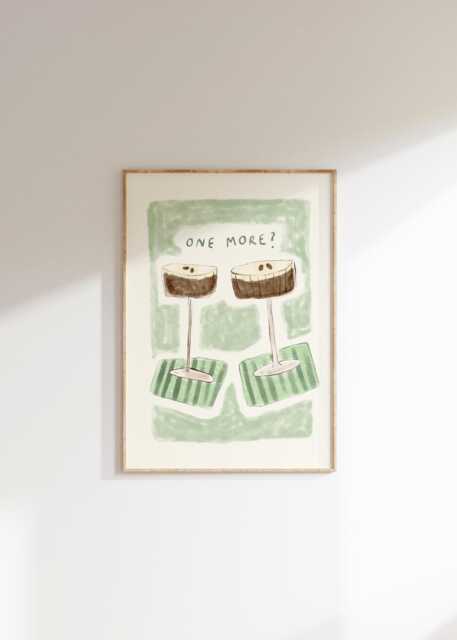 One More Espresso Martini Wall Print - Cocktail Poster Kitchen Art Drink Lover Bar Trendy Illustrated - image 1