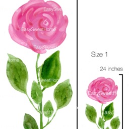 Wall Decal Giant Pink Flower, Floral Decal, Nursery Decals, Bedroom Flower Stickers, Home D??cor, D??cor - thumbnail 2