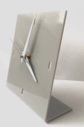 Small Square Mantle Mantel Clock in Light Grey 14cm