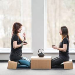 Handmade Oak Tea Ceremony Set Japanese Meditation Table & Benches - thumbnail 2