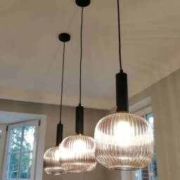 Reeded Glass Pendant Lighting Modern Kitchen Island Light - thumbnail 2