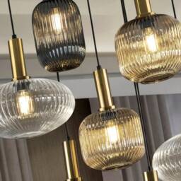 Reeded Glass Pendant Lighting Modern Kitchen Island Light - thumbnail 3