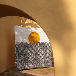 Handmade King Quilt Block Print Cotton Bedspread With Shams - thumbnail 3