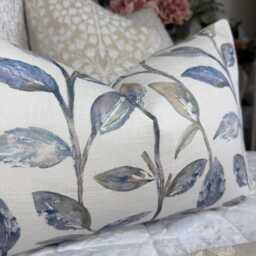 "Blue Leaf Lumbar Cushion Cover 12"" ?? 20" - thumbnail 4