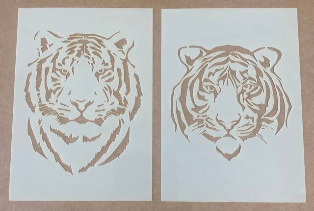 Tiger, Mylar Stencil, Tiger Head, Wall Art, Airbrushing, Painting, Craft, Jungle - image 1
