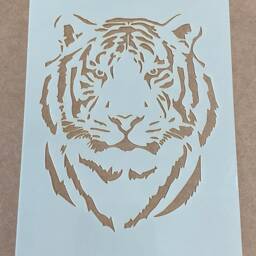 Tiger, Mylar Stencil, Tiger Head, Wall Art, Airbrushing, Painting, Craft, Jungle - thumbnail 2