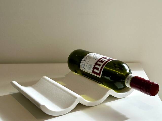 Bordeaux Wine Rack in Snow White - Minimalist Home Decor 3D Printed Australian Made Housewarming Gift - image 1