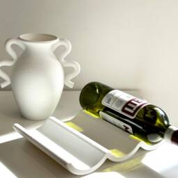 Bordeaux Wine Rack in Snow White - Minimalist Home Decor 3D Printed Australian Made Housewarming Gift - thumbnail 2