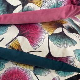 Gingko Leaves Cushion Cover Printed Velvet Fabric Colorful Botanical Pattern 16-24 - thumbnail 4