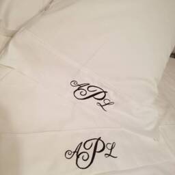 Monogrammed Sheet Set Custom Embroidery Bedding Queen Twin Full King - thumbnail 2