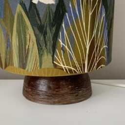 Handmade Woodland Table Lamp With Pine Forest & Buzzard Lampshade - Rustic Nature Scottish Landscape Inspired Lighting - thumbnail 2