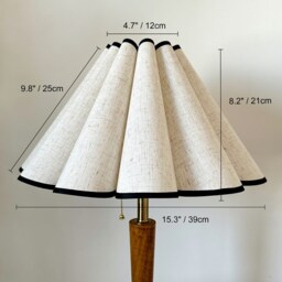 Handmade Black Trim Linen Petal Pleated Lampshade Fabric Shades Warm Lighting For Table Lamps Pendant Light Home Furnishing Lamp Decor - thumbnail 2