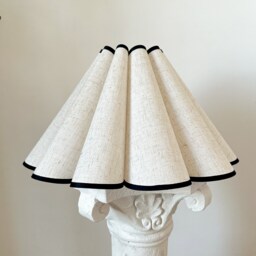 Handmade Black Trim Linen Petal Pleated Lampshade Fabric Shades Warm Lighting For Table Lamps Pendant Light Home Furnishing Lamp Decor - thumbnail 3