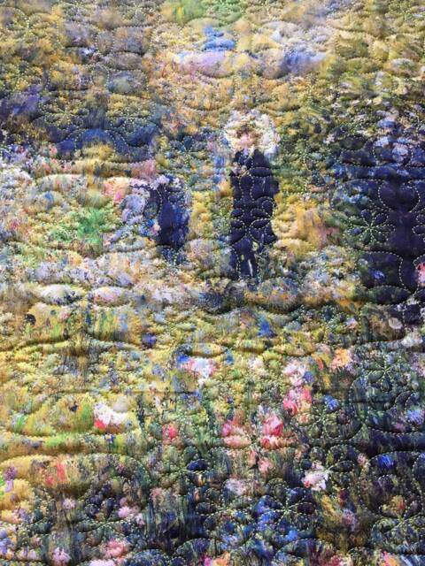 Famous Renoir Painting Quilted Wall Hanging Art Fiber Decor Housewarming Wedding Christmas Gift Ideas Picture Framed - image 1