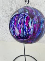 Unique Abstract Hand Painted Glass Tea Light Candle Holder. Moroccan Lantern Inspired. Christmas Gift, Stocking Filler & Unique Gift