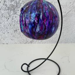 Unique Abstract Hand Painted Glass Tea Light Candle Holder. Moroccan Lantern Inspired. Christmas Gift, Stocking Filler & Unique Gift - thumbnail 3
