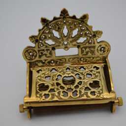 Victorian Solid Brass - Vintage Toilet Paper Holder With Lid - thumbnail 2