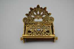 Victorian Solid Brass - Vintage Toilet Paper Holder With Lid - thumbnail 1