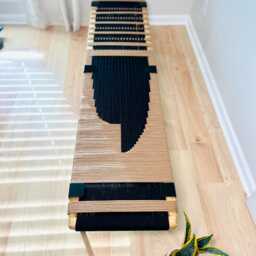 Hand-Woven Entryway Bench Mcm Style End Of Bed & Mudroom Seating - Custom-Made, Multiple Sizes - thumbnail 4