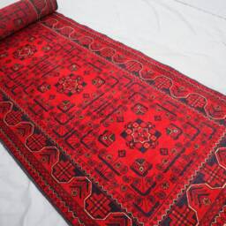 Long 16 Ft Runner Rug, Turkmen Bukhara Red Afghan Rug, Khal Mohammadi Handmade Wool Runner, Hallway Entryway 3x16 - thumbnail 4