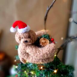 Christmas Tree Topper Dog Toppers Poodle Puppy Ornaments Needle Felt Animals Ornament Felt Dog Memorial - thumbnail 2