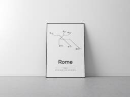 Rome Subway Map, Travel Print, Minimalistic Poster, Scandinavian Poster - Home Decoration Wall Art Mdrn Home - thumbnail 1