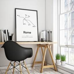 Rome Subway Map, Travel Print, Minimalistic Poster, Scandinavian Poster - Home Decoration Wall Art Mdrn Home - thumbnail 2