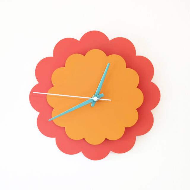 Layered Flower Acrylic Wall Clock - Large - image 1