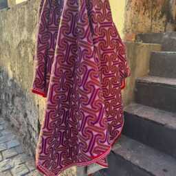 Handcrafted Kantha Embroidered Throw Carpet Style Textile For Home Decoration - thumbnail 4