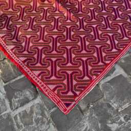 Handcrafted Kantha Embroidered Throw Carpet Style Textile For Home Decoration - thumbnail 3