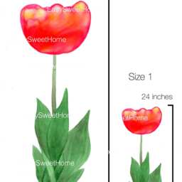 Wall Decal Giant Red Tulip No.6, Home D??cor, Bedroom Floral Decal, Nursery Decor, Dream Meadow Collection - thumbnail 2