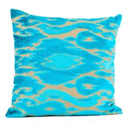 Turquoise Ikat Velvet Pillow Cover Lee Jofa Designer Throw