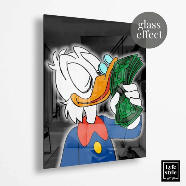 Money Art - Glass Effect Alec Monopoly Inspired - Wall Decor Pop Gifts For Him Canvas - image 1
