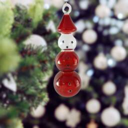 Hand Blown Glass Snowman Christmas Ornament, Egyptian Decoration - thumbnail 3