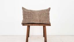 Handmade Jute Lumbar Pillow Cover, Rustic Woven Cushion - 14x24 - thumbnail 1