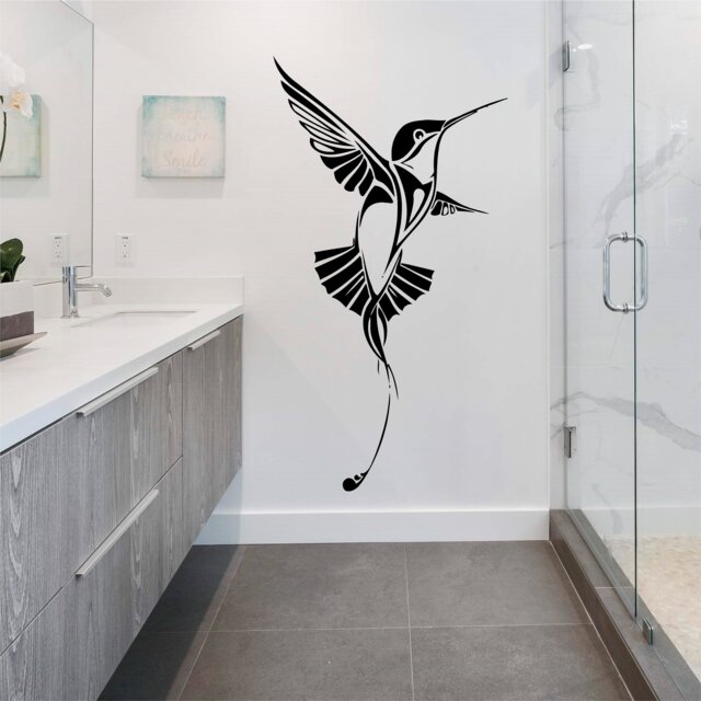 Humming Bird - 0070 Vinyl Wall Art, Decal, Sticker, Transfer, Mural, Decor, Rent Friendly, Interior, Exterior, Full Removable - image 1